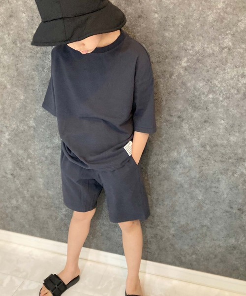 THE CASUAL（カジュアル）の「ピス付き無地　上下セット（Tシャツ/カットソー・キッズ・ブラック/ダークグリーン/杢グレー/オレンジ/ネイビー/ミント/ベージュ/チャコール・110cm/120cm/130cm/140cm/150cm/160cm）」の11枚目の写真