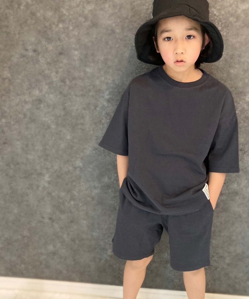 THE CASUAL（カジュアル）の「ピス付き無地　上下セット（Tシャツ/カットソー・キッズ・ブラック/ダークグリーン/杢グレー/オレンジ/ネイビー/ミント/ベージュ/チャコール・110cm/120cm/130cm/140cm/150cm/160cm）」の13枚目の写真