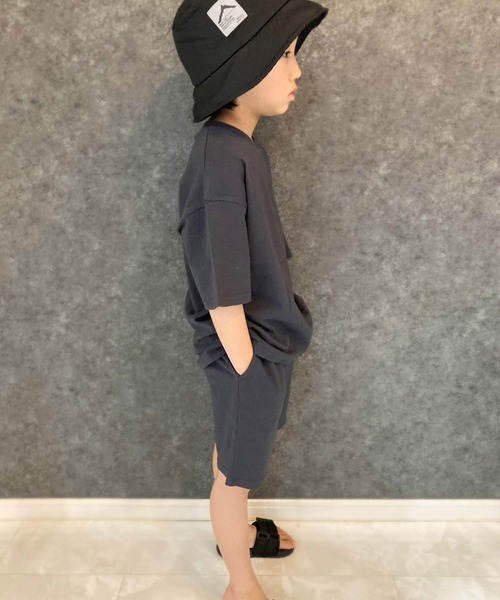 THE CASUAL（カジュアル）の「ピス付き無地　上下セット（Tシャツ/カットソー・キッズ・ブラック/ダークグリーン/杢グレー/オレンジ/ネイビー/ミント/ベージュ/チャコール・110cm/120cm/130cm/140cm/150cm/160cm）」の14枚目の写真