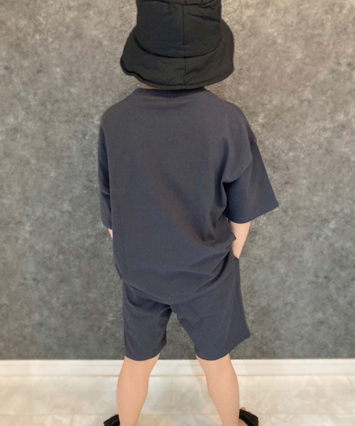 THE CASUAL（カジュアル）の「ピス付き無地　上下セット（Tシャツ/カットソー・キッズ・ブラック/ダークグリーン/杢グレー/オレンジ/ネイビー/ミント/ベージュ/チャコール・110cm/120cm/130cm/140cm/150cm/160cm）」の16枚目の写真