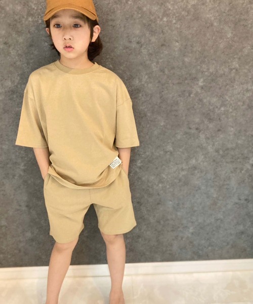 THE CASUAL（カジュアル）の「ピス付き無地　上下セット（Tシャツ/カットソー・キッズ・ブラック/ダークグリーン/杢グレー/オレンジ/ネイビー/ミント/ベージュ/チャコール・110cm/120cm/130cm/140cm/150cm/160cm）」の20枚目の写真