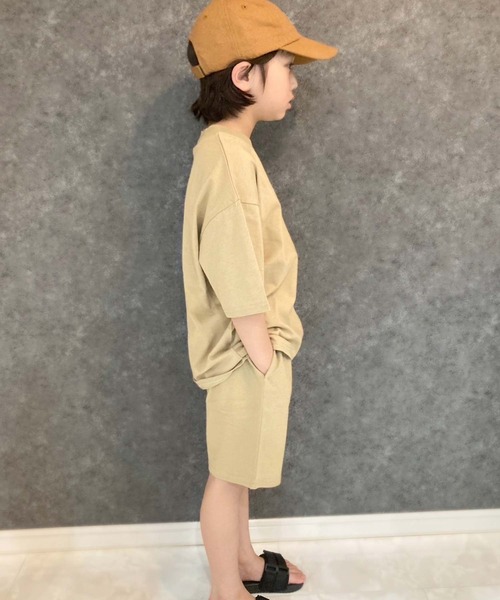 THE CASUAL（カジュアル）の「ピス付き無地　上下セット（Tシャツ/カットソー・キッズ・ブラック/ダークグリーン/杢グレー/オレンジ/ネイビー/ミント/ベージュ/チャコール・110cm/120cm/130cm/140cm/150cm/160cm）」の21枚目の写真