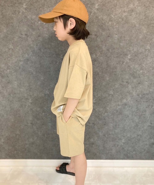 THE CASUAL（カジュアル）の「ピス付き無地　上下セット（Tシャツ/カットソー・キッズ・ブラック/ダークグリーン/杢グレー/オレンジ/ネイビー/ミント/ベージュ/チャコール・110cm/120cm/130cm/140cm/150cm/160cm）」の22枚目の写真