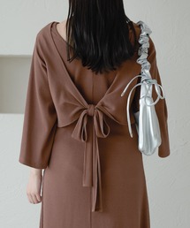 バックリボンリブワンピース/【WEB/EC限定商品】