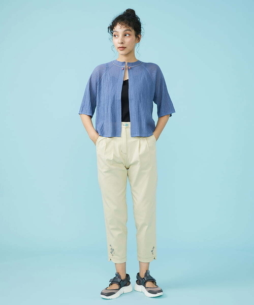 Jocomomola(ホコモモラ)の「Sauce ニットカーディガン(カーディガン/ボレロ・レディース・ベージュ/ライトブルー・40)」の4枚目の写真
