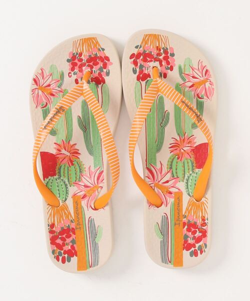 COLLAGE GALLARDAGALANTE（コラージュガリャルダガランテ）の「Ipanema/サボテン柄サンダル（サンダル・レディース・オレンジ・24cm/22cm/23cm）」の3枚目の写真