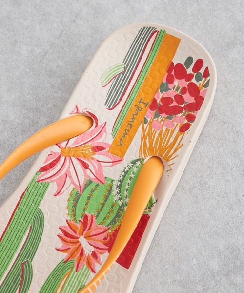 COLLAGE GALLARDAGALANTE（コラージュガリャルダガランテ）の「Ipanema/サボテン柄サンダル（サンダル・レディース・オレンジ・24cm/22cm/23cm）」の5枚目の写真