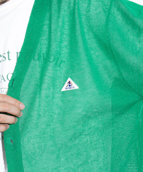 GEVACO（ゲバコ）の「【GEVACO/ゲバコ】シアーカーディガン ドロップショルダー オーバーサイズ（カーディガン/ボレロ・メンズ・グリーン/ブラック/ベージュ・M/L）」の11枚目の写真