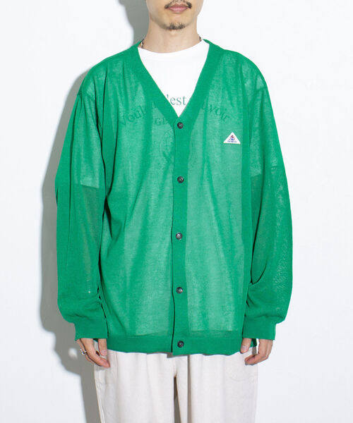 GEVACO（ゲバコ）の「【GEVACO/ゲバコ】シアーカーディガン ドロップショルダー オーバーサイズ（カーディガン/ボレロ・メンズ・グリーン/ブラック/ベージュ・M/L）」の17枚目の写真