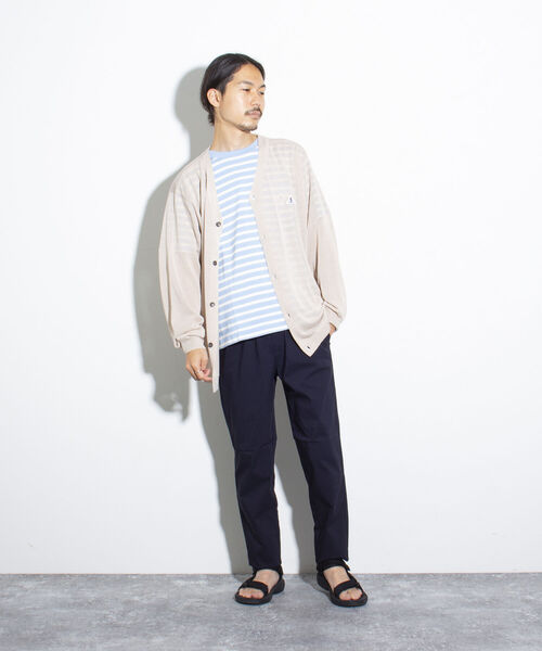 GEVACO（ゲバコ）の「【GEVACO/ゲバコ】シアーカーディガン ドロップショルダー オーバーサイズ（カーディガン/ボレロ・メンズ・グリーン/ブラック/ベージュ・M/L）」の18枚目の写真