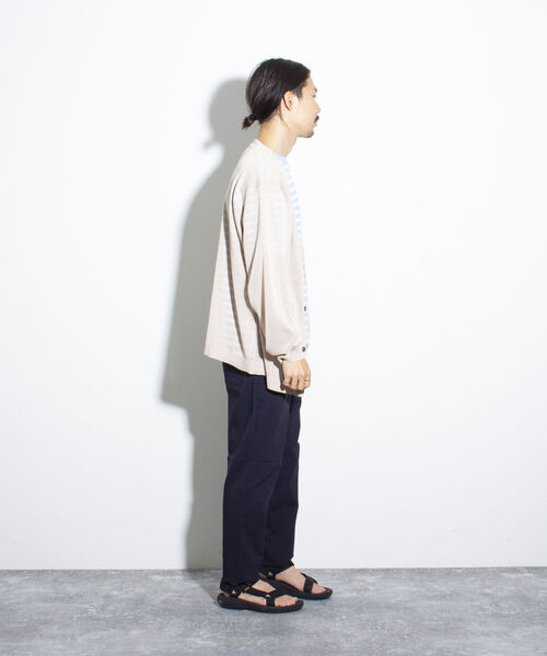 GEVACO（ゲバコ）の「【GEVACO/ゲバコ】シアーカーディガン ドロップショルダー オーバーサイズ（カーディガン/ボレロ・メンズ・グリーン/ブラック/ベージュ・M/L）」の19枚目の写真