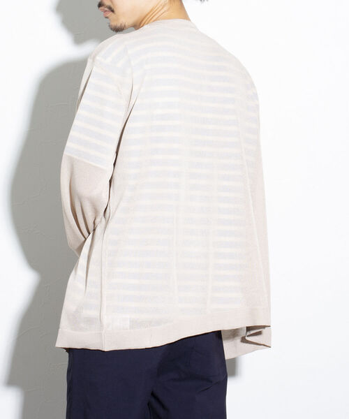 GEVACO（ゲバコ）の「【GEVACO/ゲバコ】シアーカーディガン ドロップショルダー オーバーサイズ（カーディガン/ボレロ・メンズ・グリーン/ブラック/ベージュ・M/L）」の22枚目の写真