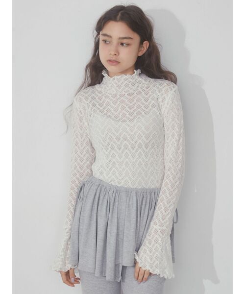 merry jenny（メリージェニー）の「レースフレアスリーブtops（Tシャツ/カットソー・レディース・オフホワイト/ブルー/ピンク・FREE）」の5枚目の写真