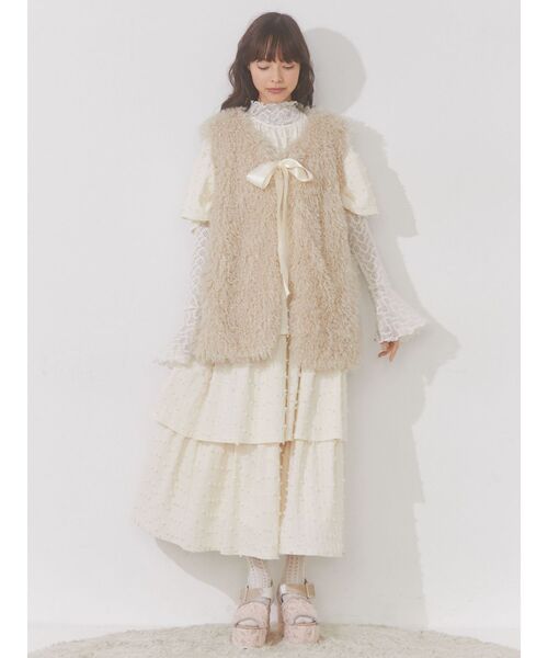 merry jenny（メリージェニー）の「レースフレアスリーブtops（T