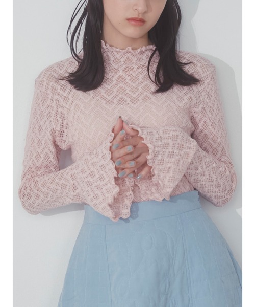 merry jenny（メリージェニー）の「レースフレアスリーブtops（Tシャツ/カットソー・レディース・オフホワイト/ブルー/ピンク・FREE）」の3枚目の写真