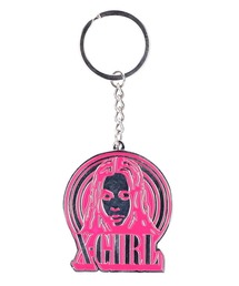 X-girl | CIRCLE BACKGROUND FACE LOGO KEY CHARM(キーホルダー)