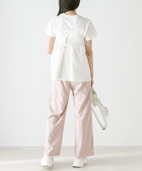 OLIVE des OLIVE(オリーブデオリーブ)の「チュニックキャミブラウス 1031040440(シャツ/ブラウス・レディース・ブラック/オフホワイト・FREE)」の5枚目の写真
