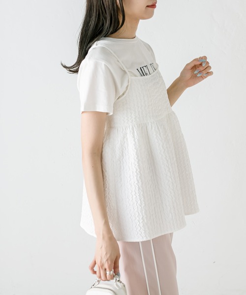 OLIVE des OLIVE(オリーブデオリーブ)の「チュニックキャミブラウス 1031040440(シャツ/ブラウス・レディース・ブラック/オフホワイト・FREE)」の7枚目の写真