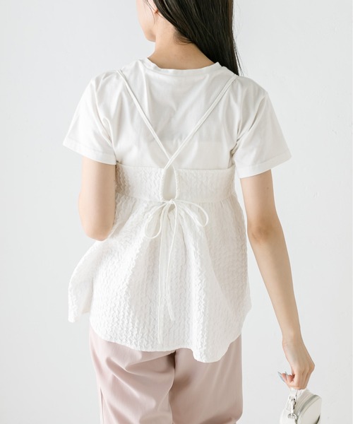 OLIVE des OLIVE(オリーブデオリーブ)の「チュニックキャミブラウス 1031040440(シャツ/ブラウス・レディース・ブラック/オフホワイト・FREE)」の8枚目の写真