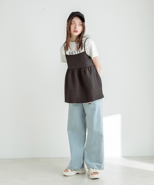 OLIVE des OLIVE(オリーブデオリーブ)の「チュニックキャミブラウス 1031040440(シャツ/ブラウス・レディース・ブラック/オフホワイト・FREE)」の9枚目の写真