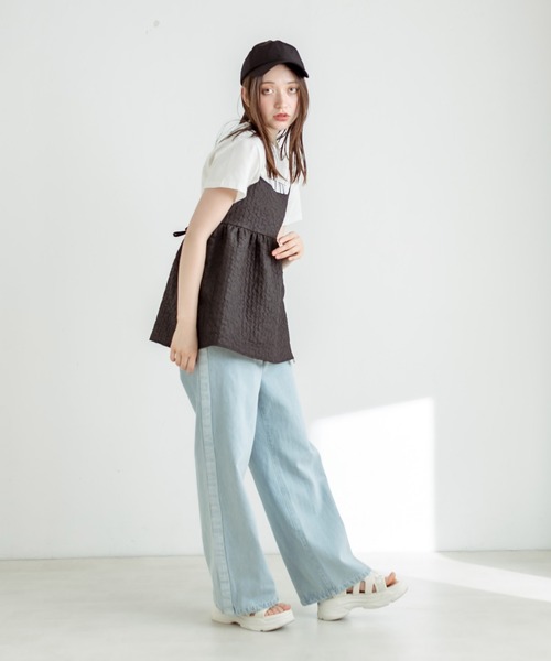 OLIVE des OLIVE(オリーブデオリーブ)の「チュニックキャミブラウス 1031040440(シャツ/ブラウス・レディース・ブラック/オフホワイト・FREE)」の10枚目の写真