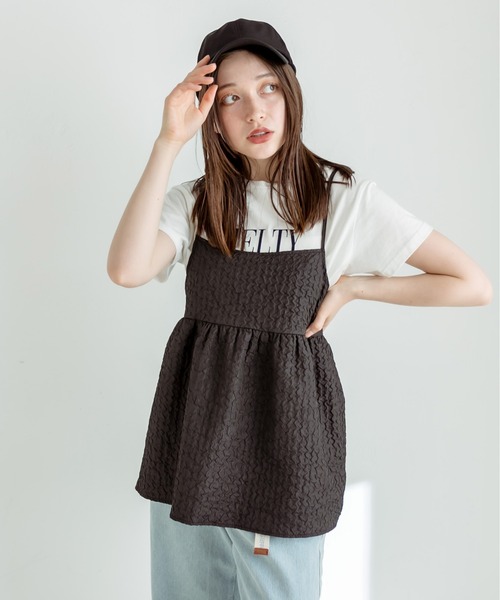 OLIVE des OLIVE(オリーブデオリーブ)の「チュニックキャミブラウス 1031040440(シャツ/ブラウス・レディース・ブラック/オフホワイト・FREE)」の12枚目の写真