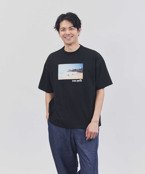Ocean Pacific(オーシャンパシフィック)の「【OCEAN PACIFIC】フォト半袖Tシャツ(Tシャツ/カットソー・メンズ・オフホワイト/ブラック・M/L/XL)」の1枚目の写真