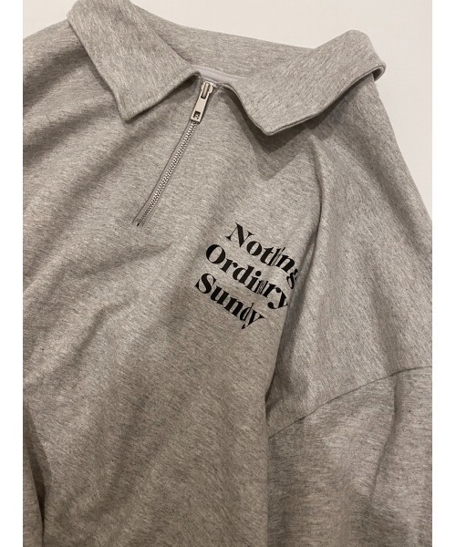 YACA（ヤーカ）の「half zip polo sweat/ハーフジップポロスウェット（スウェット・レディース・グレー・FREE）」の6枚目の写真