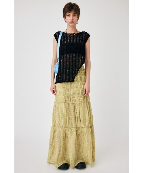 MOUSSY（マウジー）の「TAPE YARN KNIT タンクトップ（タンクトップ・レディース・カーキ/アイボリー/ブラック・FREE）」の16枚目の写真