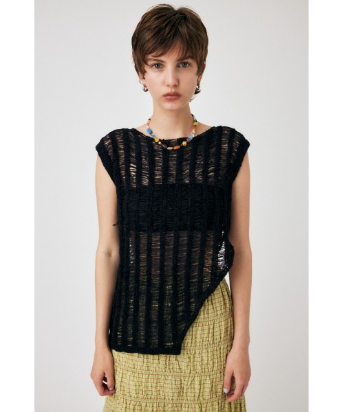 MOUSSY（マウジー）の「TAPE YARN KNIT タンクトップ（タンクトップ・レディース・カーキ/アイボリー/ブラック・FREE）」の20枚目の写真