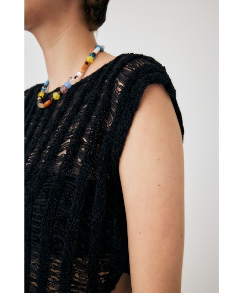 MOUSSY（マウジー）の「TAPE YARN KNIT タンクトップ（タンクトップ・レディース・カーキ/アイボリー/ブラック・FREE）」の4枚目の写真