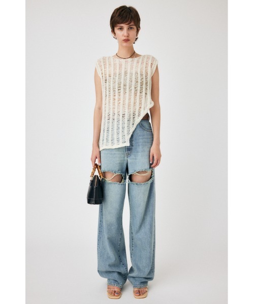 MOUSSY（マウジー）の「TAPE YARN KNIT タンクトップ（タンクトップ・レディース・カーキ/アイボリー/ブラック・FREE）」の21枚目の写真