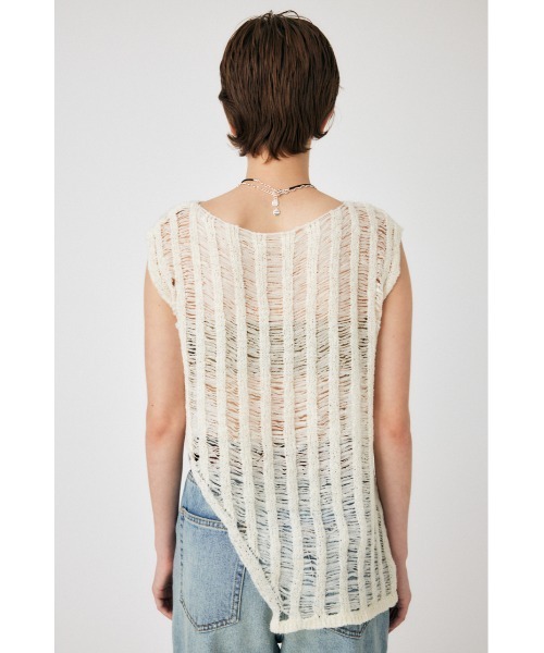 MOUSSY（マウジー）の「TAPE YARN KNIT タンクトップ（タンクトップ・レディース・カーキ/アイボリー/ブラック・FREE）」の14枚目の写真
