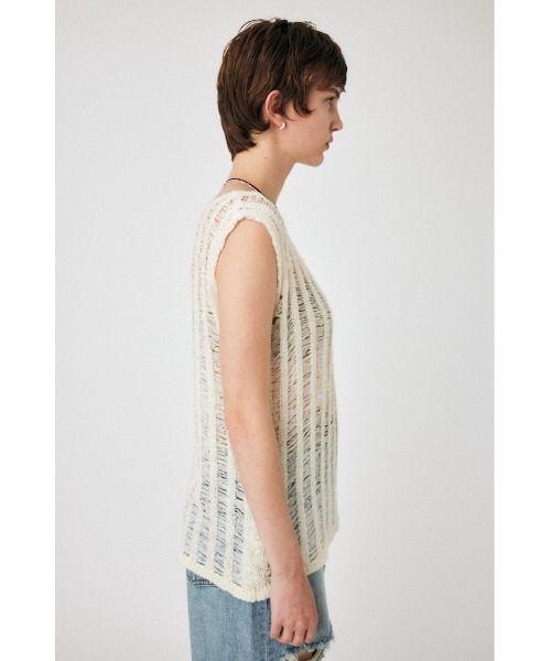 MOUSSY（マウジー）の「TAPE YARN KNIT タンクトップ（タンクトップ・レディース・カーキ/アイボリー/ブラック・FREE）」の11枚目の写真