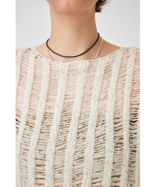 MOUSSY（マウジー）の「TAPE YARN KNIT タンクトップ（タンクトップ・レディース・カーキ/アイボリー/ブラック・FREE）」の5枚目の写真
