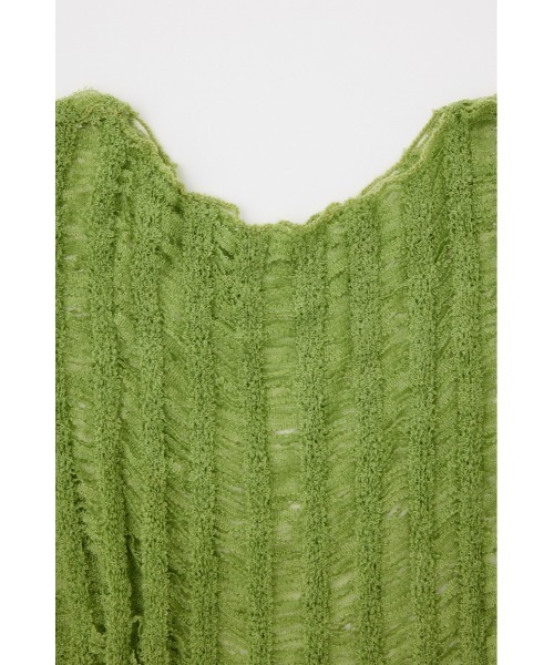 MOUSSY（マウジー）の「TAPE YARN KNIT タンクトップ（タンクトップ・レディース・カーキ/アイボリー/ブラック・FREE）」の6枚目の写真