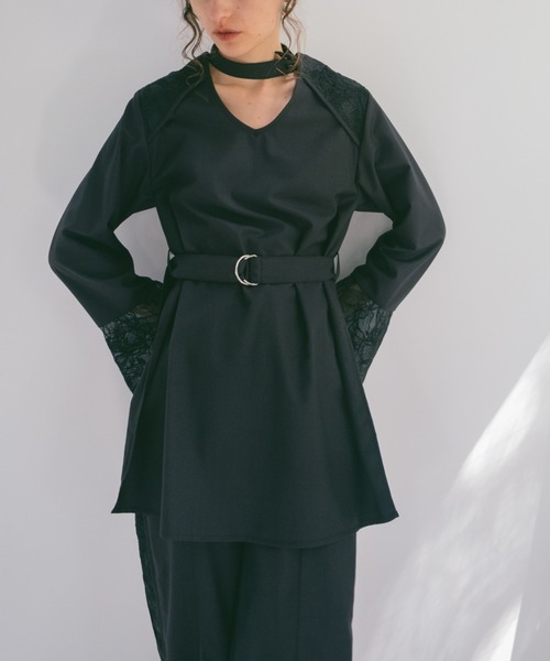 sahara(サハラ)の「Shoulder Lace Choker Top(その他トップス・レディース・ブラック/グレイッシュベージュ/ブラウン・FREE)」の3枚目の写真
