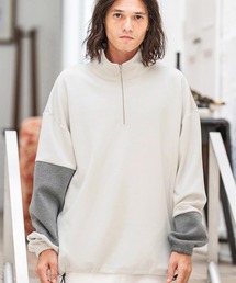 mlt4384- Cardboard Knit Stand Collar Pullover カットソー