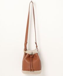 【CHRISTIAN VILLA】ムートンコンビバケットバッグ(Q36446)