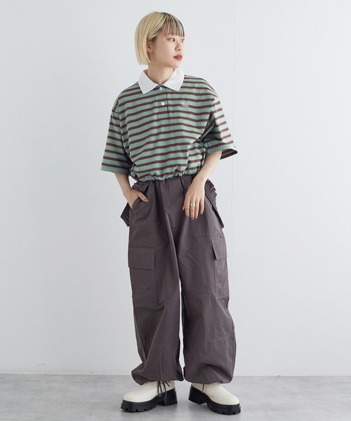 w closet（ダブルクローゼット）の「刺繍入りポロシャツ（ポロシャツ・レディース・ダークブラウン系1/グリーン系その他/ブラウン系その他・FREE）」の14枚目の写真