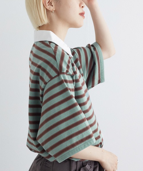 w closet（ダブルクローゼット）の「刺繍入りポロシャツ（ポロシャツ・レディース・ダークブラウン系1/グリーン系その他/ブラウン系その他・FREE）」の15枚目の写真