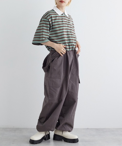 w closet（ダブルクローゼット）の「刺繍入りポロシャツ（ポロシャツ・レディース・ダークブラウン系1/グリーン系その他/ブラウン系その他・FREE）」の18枚目の写真