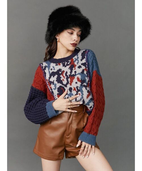 EVRIS（エヴリス）の「ボリュームフェイクファーハット（ハット・レディース・ベージュ/ブラック・FREE）」の13枚目の写真