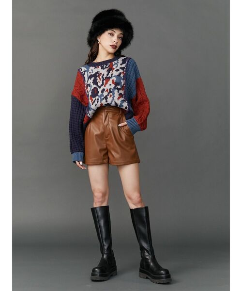 EVRIS（エヴリス）の「ボリュームフェイクファーハット（ハット・レディース・ベージュ/ブラック・FREE）」の14枚目の写真