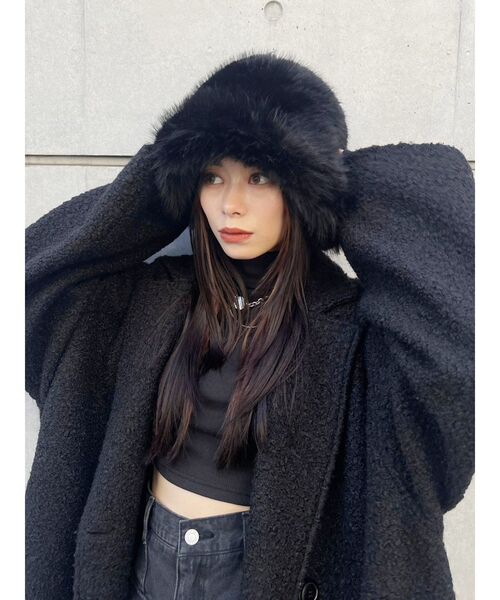EVRIS（エヴリス）の「ボリュームフェイクファーハット（ハット・レディース・ベージュ/ブラック・FREE）」の18枚目の写真