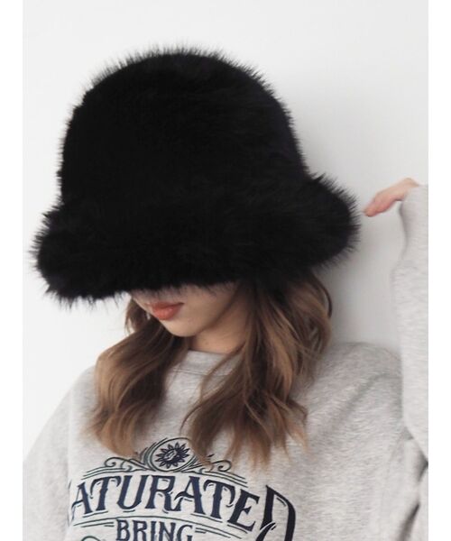 EVRIS（エヴリス）の「ボリュームフェイクファーハット（ハット・レディース・ベージュ/ブラック・FREE）」の19枚目の写真