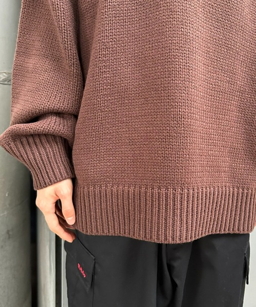 CIAOPANIC（チャオパニック）の「ハーフジップローゲージニットプルオーバー（ニット/セーター・レディース・オレンジ/ホワイト/ブラウン/ブラック/ブルー・M/L）」の6枚目の写真