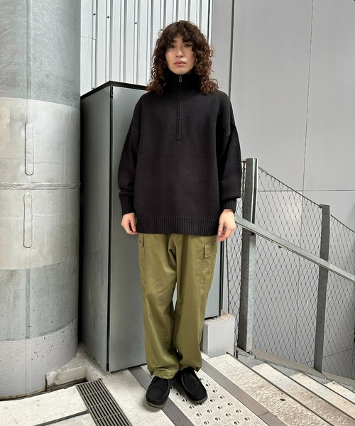 CIAOPANIC（チャオパニック）の「ハーフジップローゲージニットプルオーバー（ニット/セーター・レディース・オレンジ/ホワイト/ブラウン/ブラック/ブルー・M/L）」の13枚目の写真