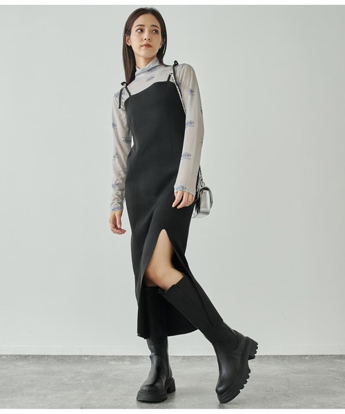 ANAP(アナップ)の「スポンジニットキャミソールロングワンピース ノースリーブ(ワンピース・レディース・オフホワイト/ブラック・FREE)」の13枚目の写真