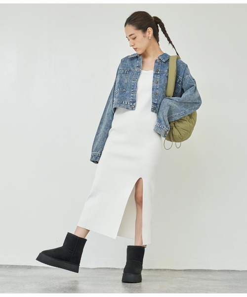 ANAP(アナップ)の「スポンジニットキャミソールロングワンピース ノースリーブ(ワンピース・レディース・オフホワイト/ブラック・FREE)」の22枚目の写真